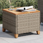 HKH Mesa de Jardim 45x45x37 Cm Vime Pe e Madeira de Acácia - Cinzento