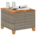 HKH Mesa de Jardim 45x45x37 Cm Vime Pe e Madeira de Acácia - Cinzento