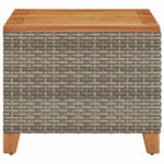 HKH Mesa de Jardim 45x45x37 Cm Vime Pe e Madeira de Acácia - Cinzento