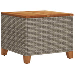 HKH Mesa de Jardim 45x45x37 Cm Vime Pe e Madeira de Acácia - Cinzento