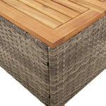 HKH Mesa de Jardim 45x45x37 Cm Vime Pe e Madeira de Acácia - Cinzento