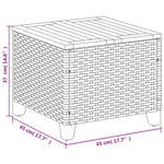 HKH Mesa de Jardim 45x45x37 Cm Vime Pe e Madeira de Acácia - Cinzento