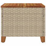 HKH Mesa de Jardim 45x45x37 Cm Vime Pe e Madeira de Acácia - Bege
