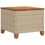 HKH Mesa de Jardim 45x45x37 Cm Vime Pe e Madeira de Acácia - Bege