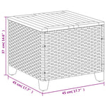 HKH Mesa de Jardim 45x45x37 Cm Vime Pe e Madeira de Acácia - Bege
