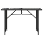 HKH Mesa de Jardim com Tampo de Vidro 110x68x70 Cm Vime Pe - Preto