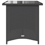HKH Mesa de Jardim com Tampo de Vidro 110x68x70 Cm Vime Pe - Preto