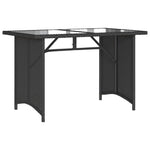 HKH Mesa de Jardim com Tampo de Vidro 110x68x70 Cm Vime Pe - Preto