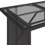 HKH Mesa de Jardim com Tampo de Vidro 110x68x70 Cm Vime Pe - Preto