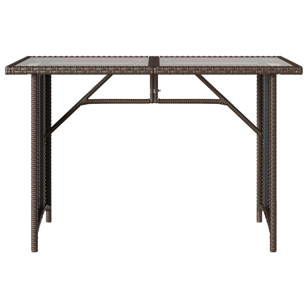 HKH Mesa de Jardim com Tampo de Vidro 110x68x70 Cm Vime Pe Castanho - Marrom