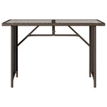 HKH Mesa de Jardim com Tampo de Vidro 110x68x70 Cm Vime Pe Castanho - Marrom