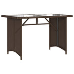 HKH Mesa de Jardim com Tampo de Vidro 110x68x70 Cm Vime Pe Castanho - Marrom