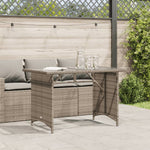HKH Mesa de Jardim com Tampo de Vidro 110x68x70 Cm Vime Pe Cinza - Cinzento