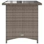 HKH Mesa de Jardim com Tampo de Vidro 110x68x70 Cm Vime Pe Cinza - Cinzento