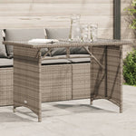 HKH Mesa de Jardim com Tampo de Vidro 110x68x70 Cm Vime Pe Cinza - Cinzento