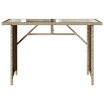 Mesa de Jardín HKH con Tapa de Cristal 110x68x70 Cm Ratán PE - Beige