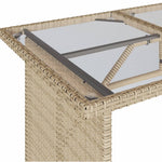 Mesa de Jardín HKH con Tapa de Cristal 110x68x70 Cm Ratán PE - Beige