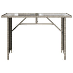 HKH Mesa Jardim C/ Tampo de Vidro 110x68x70 Cm Vime Pe Cinza-claro - Cinzento