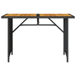 HKH Mesa de Jardim com Tampo de Madeira 110x68x70 Cm Vime Pe - Preto