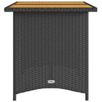 HKH Mesa de Jardim com Tampo de Madeira 110x68x70 Cm Vime Pe - Preto