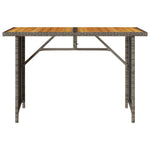 HKH Mesa de Jardim com Tampo de Madeira 110x68x70 Cm Vime Pe Cinza - Cinzento