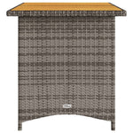 HKH Mesa de Jardim com Tampo de Madeira 110x68x70 Cm Vime Pe Cinza - Cinzento
