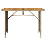 HKH Mesa de Jardim com Tampo de Madeira 110x68x70 Cm Vime Pe - Bege
