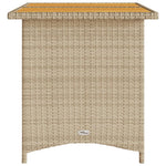 HKH Mesa de Jardim com Tampo de Madeira 110x68x70 Cm Vime Pe - Bege