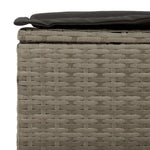 HKH 3 Pcs Conjunto Sofás de Jardim C/ Almofadões Vime Pe - Cinzento