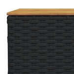 HKH Mesa de Jardim 55x55x36 Cm Vime Pe e Madeira de Acácia - Preto