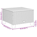 HKH Mesa de Jardim 55x55x36 Cm Vime Pe e Madeira de Acácia - Preto