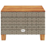 HKH Mesa de Jardim 55x55x36 Cm Vime Pe e Madeira de Acácia - Cinzento