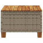 HKH Mesa de Jardim 55x55x36 Cm Vime Pe e Madeira de Acácia - Cinzento