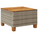 HKH Mesa de Jardim 55x55x36 Cm Vime Pe e Madeira de Acácia - Cinzento