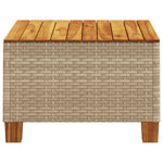 HKH Mesa de Jardim 55x55x36 Cm Vime Pe e Madeira de Acácia - Bege