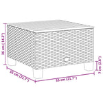 HKH Mesa de Jardim 55x55x36 Cm Vime Pe e Madeira de Acácia - Bege