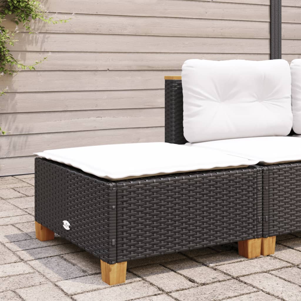 HKH Banco de Jardim com Almofadão 63,5x56x32 Cm Vime Pe - Preto