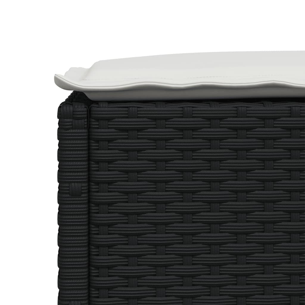 HKH Banco de Jardim com Almofadão 63,5x56x32 Cm Vime Pe - Preto