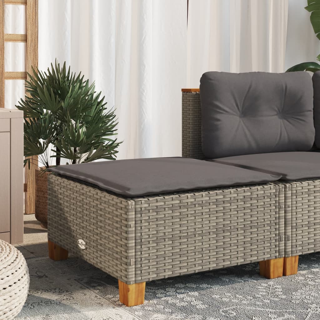 HKH Banco de Jardim com Almofadão 63,5x56x32 Cm Vime Pe - Cinzento
