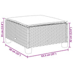 HKH Banco de Jardim com Almofadão 63,5x56x32 Cm Vime Pe - Cinzento