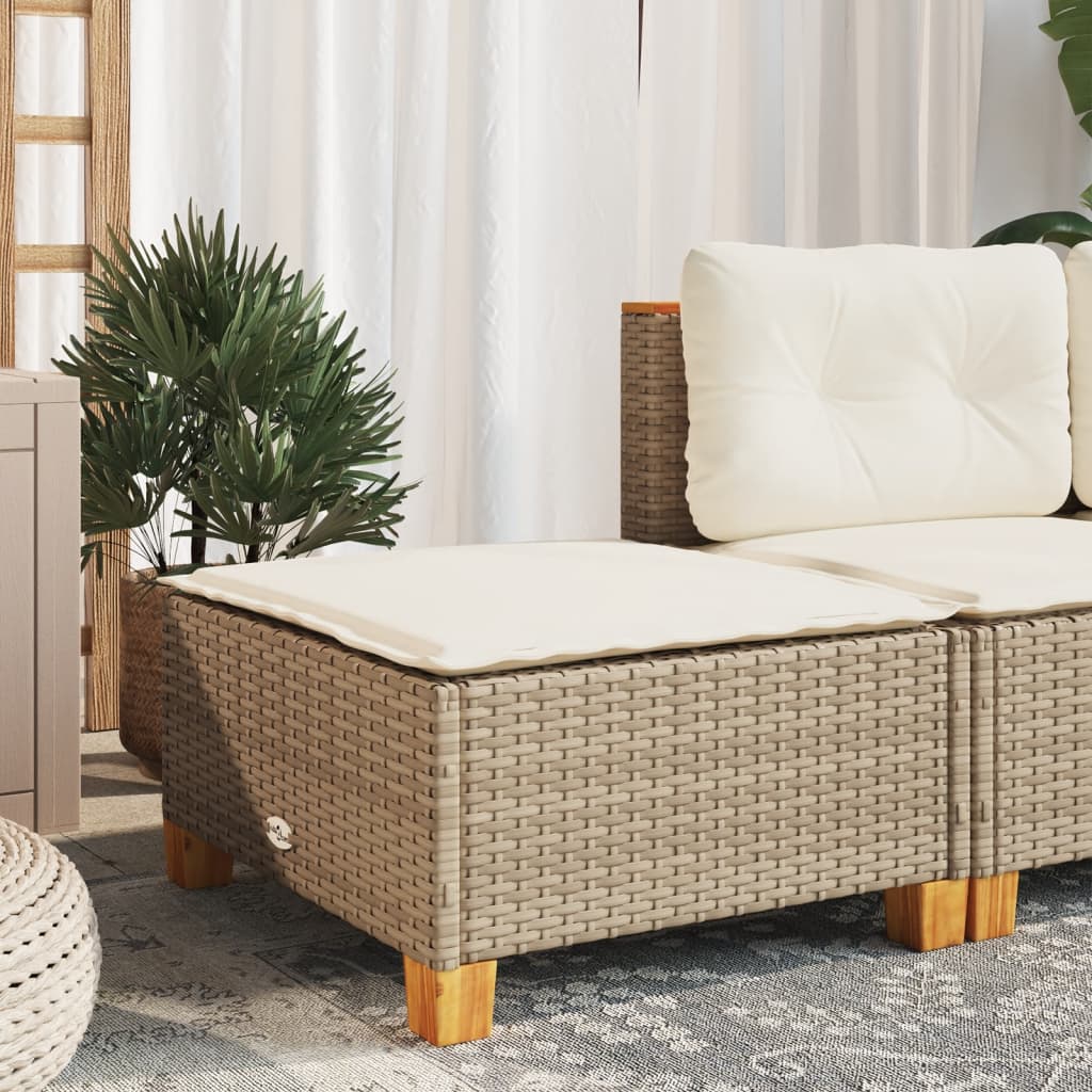 HKH Banco de Jardim com Almofada 63,5x56x32 Cm Vime Pe - Bege