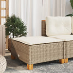 HKH Banco de jardín con cojín 63,5x56x32 Cm Ratán PE - Beige