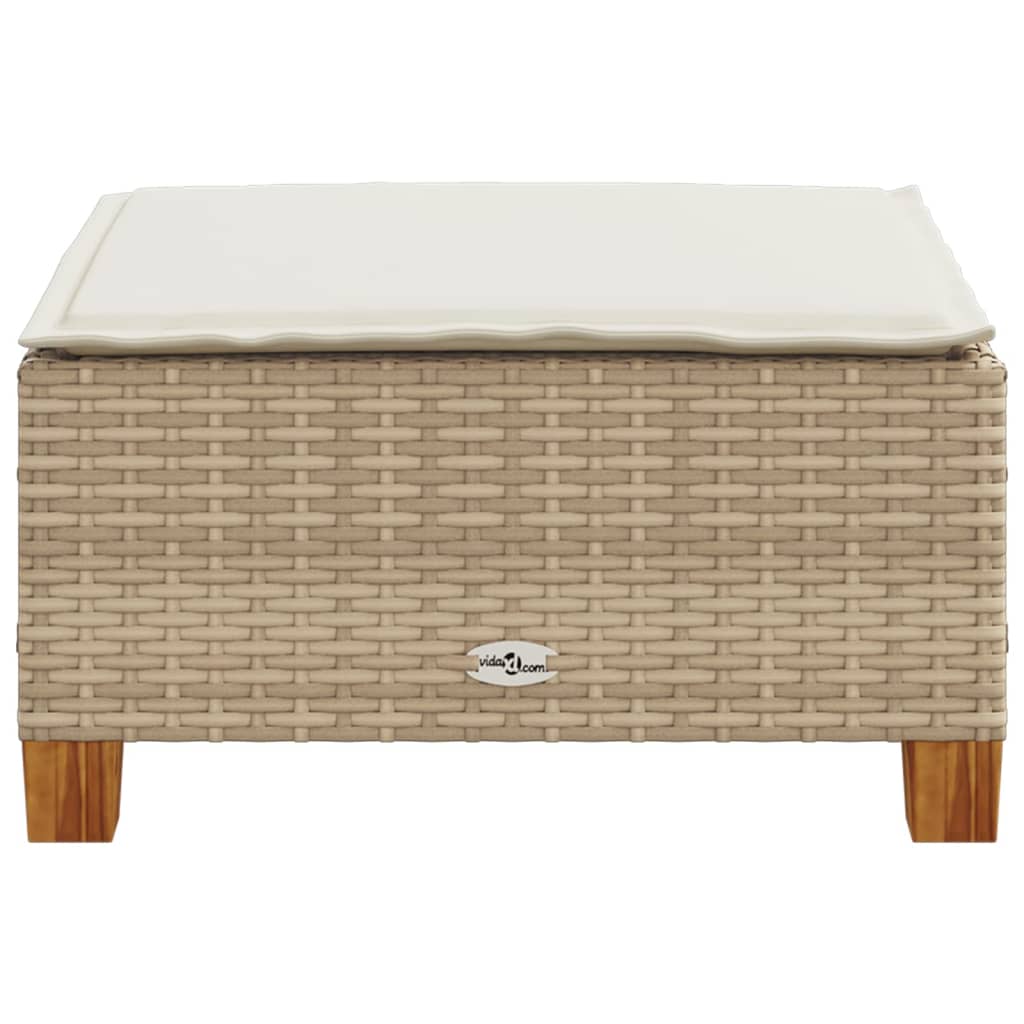 HKH Banco de jardín con cojín 63,5x56x32 Cm Ratán PE - Beige