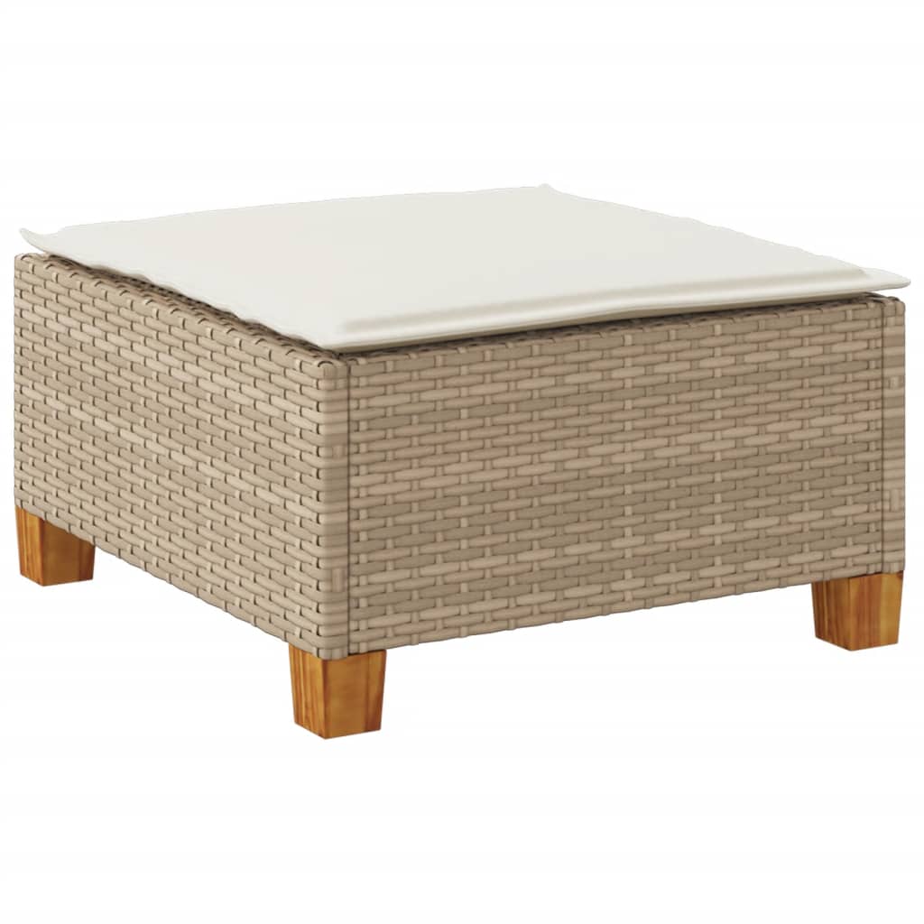 HKH Banco de jardín con cojín 63,5x56x32 Cm Ratán PE - Beige