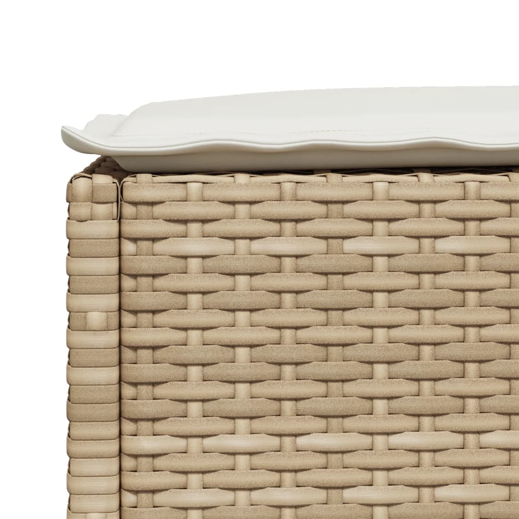 HKH Banco de jardín con cojín 63,5x56x32 Cm Ratán PE - Beige