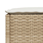 HKH Banco de jardín con cojín 63,5x56x32 Cm Ratán PE - Beige