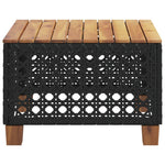 HKH Mesa de Jardim 55x55x36 Cm Vime Pe e Madeira de Acácia - Preto