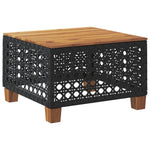 HKH Mesa de Jardim 55x55x36 Cm Vime Pe e Madeira de Acácia - Preto