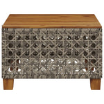HKH Mesa de Jardim 55x55x36 Cm Vime Pe e Madeira de Acácia - Cinzento