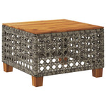 HKH Mesa de Jardim 55x55x36 Cm Vime Pe e Madeira de Acácia - Cinzento